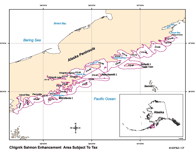 map of Chignik salmon enhancement area