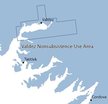 Map of Valdez Nonsubsistence Area