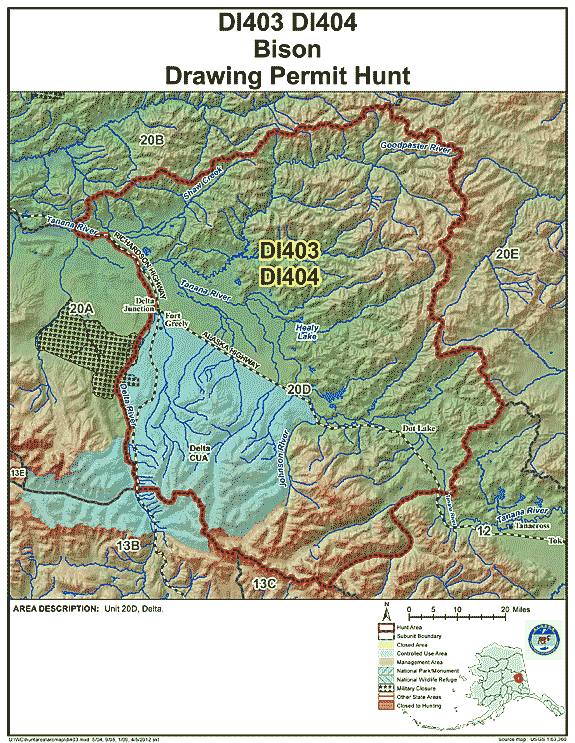 Map of bison hunt number di403