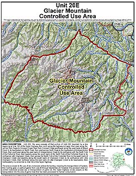 Map of Glacier Mountain Controlled Use Area (GMCUA)