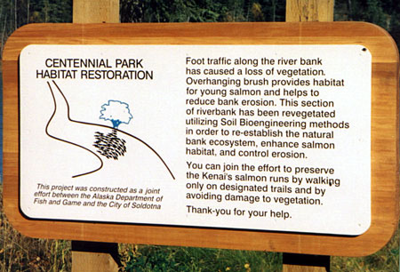 Educational signage, Centennial Park, Kenai River