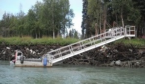 access ramp and floating dock on Kenai River