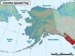 Columbia Spotted Frog range map