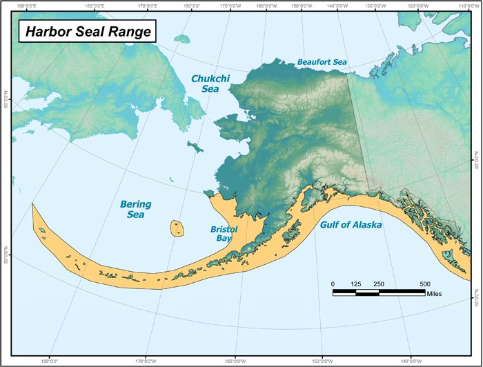 Harbor Seal Range Map, Alaska Department of Fish and Game
