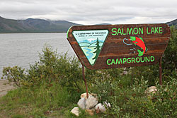 Salmon Lake Campground sign